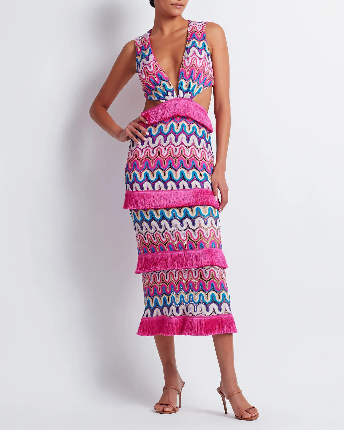 CROCHET CUT-OUT MIDI DRESS