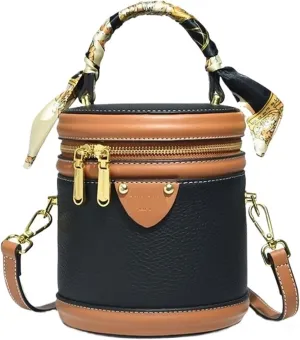 Cylindrical Shoulder Bags Female Fashion Bucket Bag Ladies Small Handbag Designer Leather Bags Women