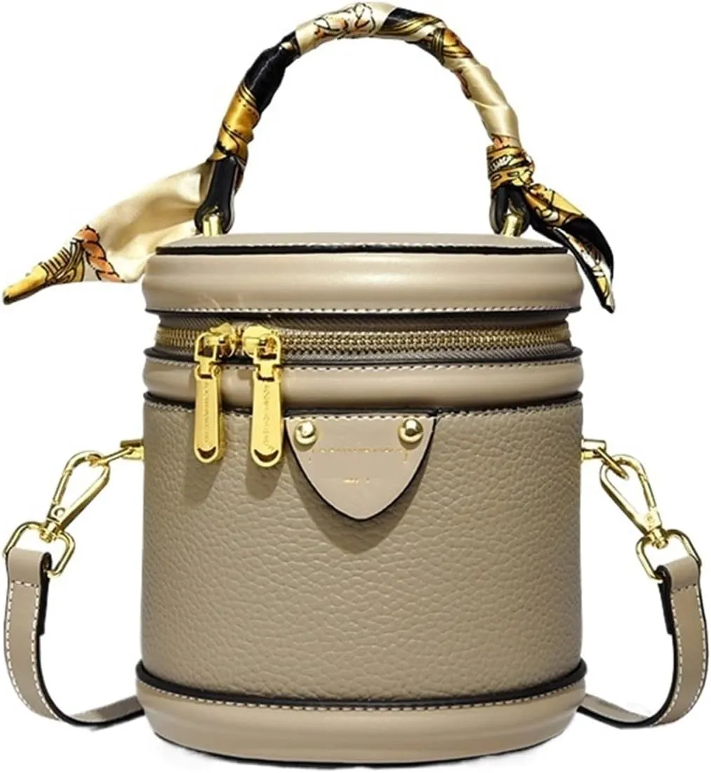 Cylindrical Shoulder Bags Female Fashion Bucket Bag Ladies Small Handbag Designer Leather Bags Women