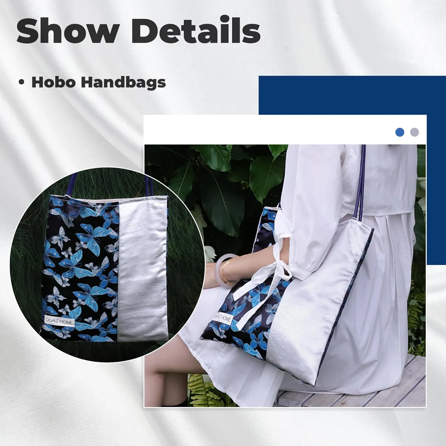 DGAZ Designer Hobo Bags for Women, Large Shoulder Bags, Luxury Tote Bag with Zipper