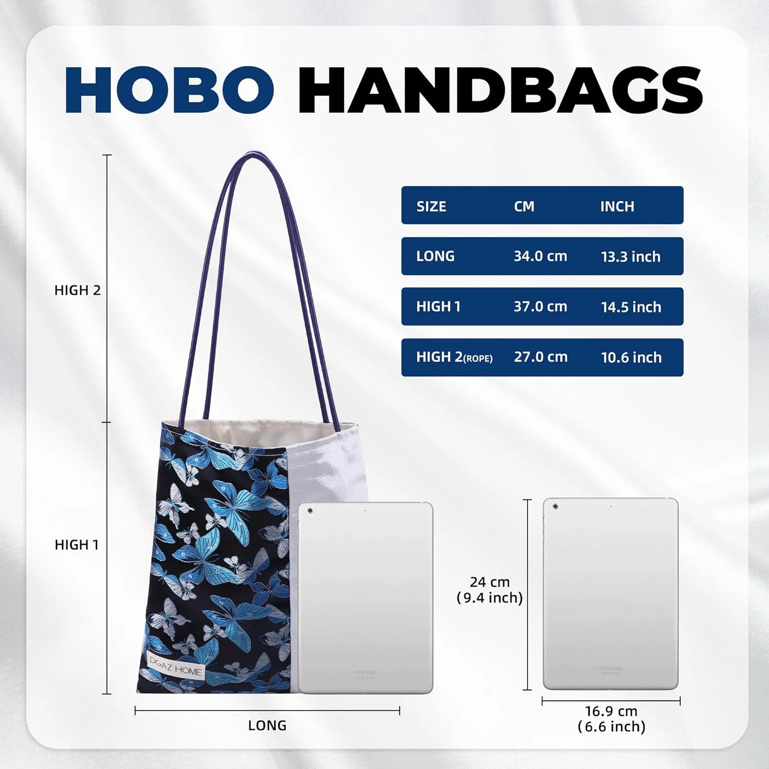 DGAZ Designer Hobo Bags for Women, Large Shoulder Bags, Luxury Tote Bag with Zipper