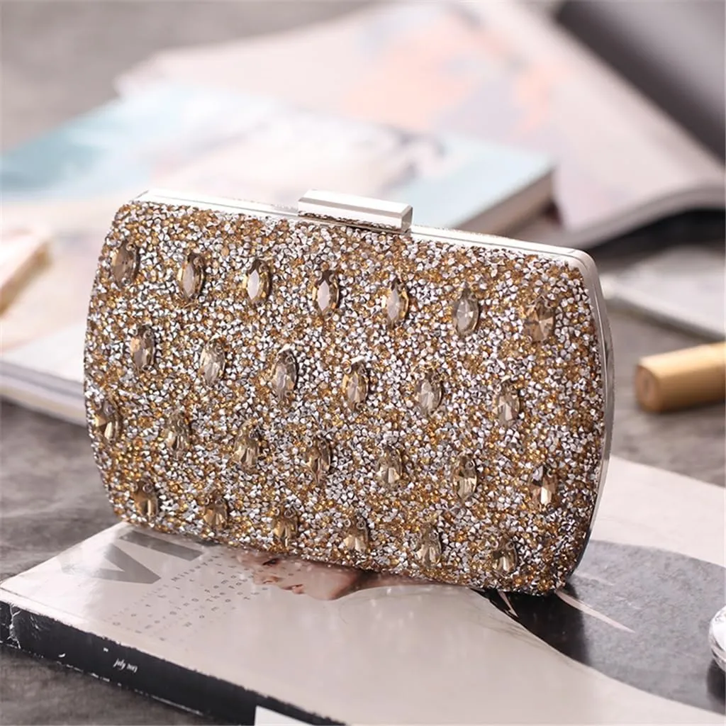 Diamante Evening Bag Women's Evening Banquet Dress Clutch(D)