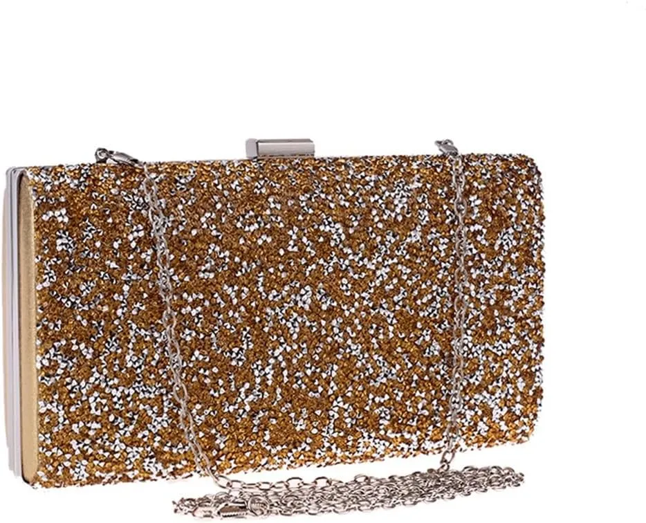 Diamante Women's Clutch Bag Hard Box Small Square Bag Bag Slantable Handbag Ladies(D)