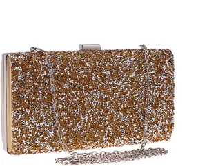 Diamante Women's Clutch Bag Hard Box Small Square Bag Bag Slantable Handbag Ladies(D)