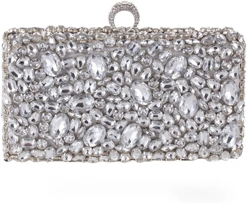 Diamond Chain Women's Handbag Horizontal Square Dinner Party Women's Bag(E)