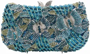 DJBM Fashion Sparkly Butterfly Crystal Clutch Purse Personal Gorgeous Rhinestone Evening Bag For Women