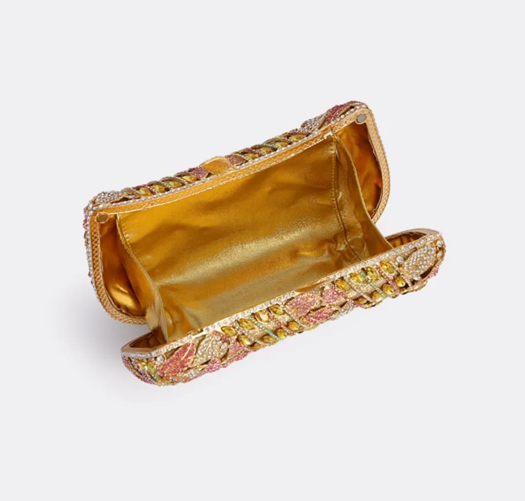 DJBM Fashion Sparkly Butterfly Crystal Clutch Purse Personal Gorgeous Rhinestone Evening Bag For Women