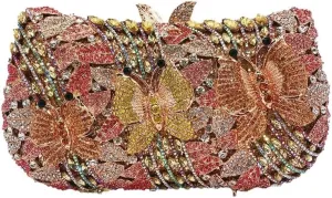 DJBM Fashion Sparkly Butterfly Crystal Clutch Purse Personal Gorgeous Rhinestone Evening Bag For Women
