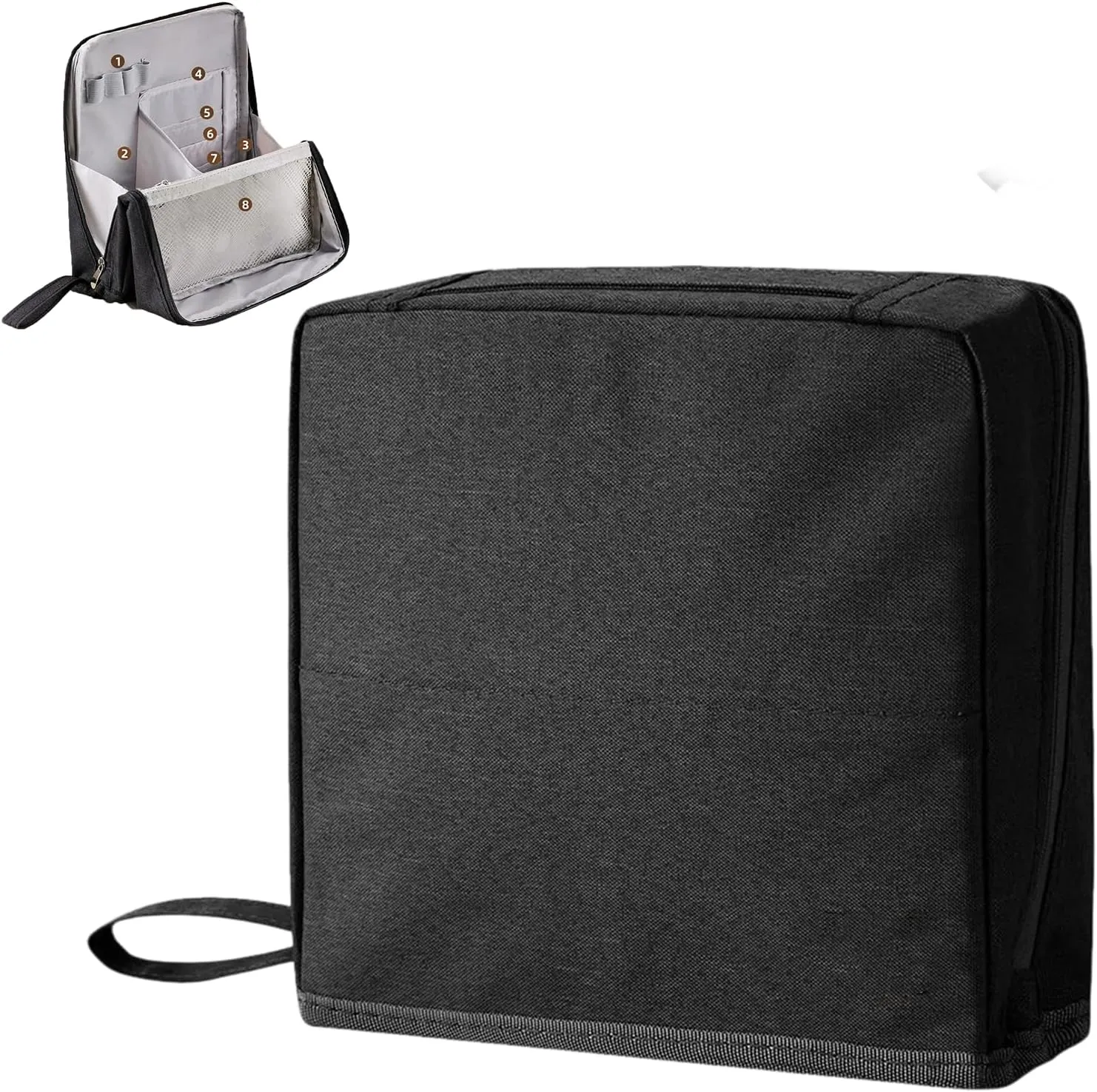 Doresty Makeup Bag, Standing Makeup Bag  Portable, Large Capacity Waterproof Multifunctional Make Up Bags (Black)