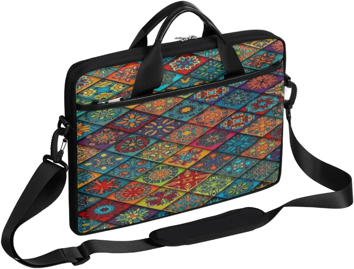Elegant Swan Water Powder Laptop Shoulder Messenger Bag Waterproof Laptop Briefcase with Handle and Padded Strap Case Sleeve