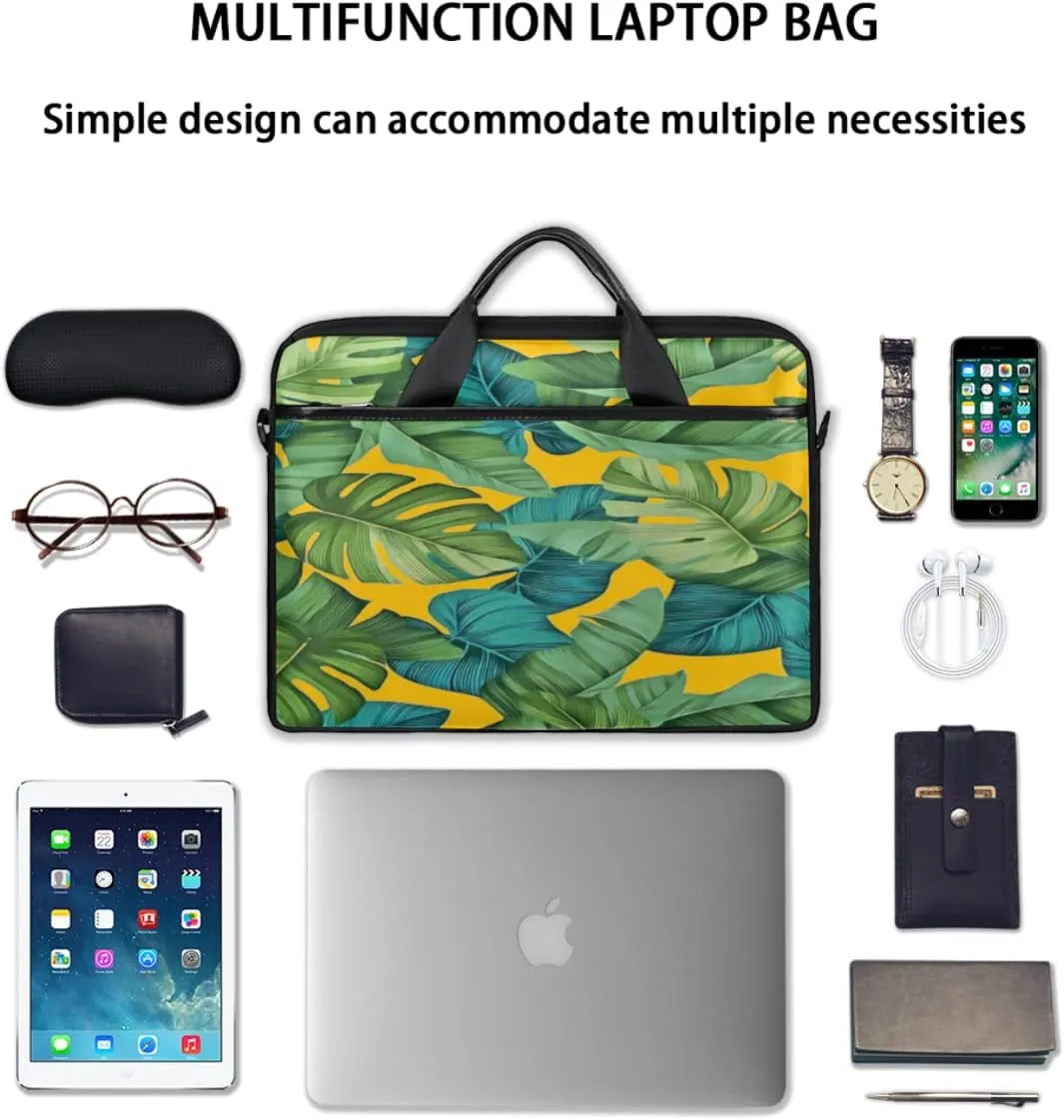 Elegant Swan Water Powder Laptop Shoulder Messenger Bag Waterproof Laptop Briefcase with Handle and Padded Strap Case Sleeve