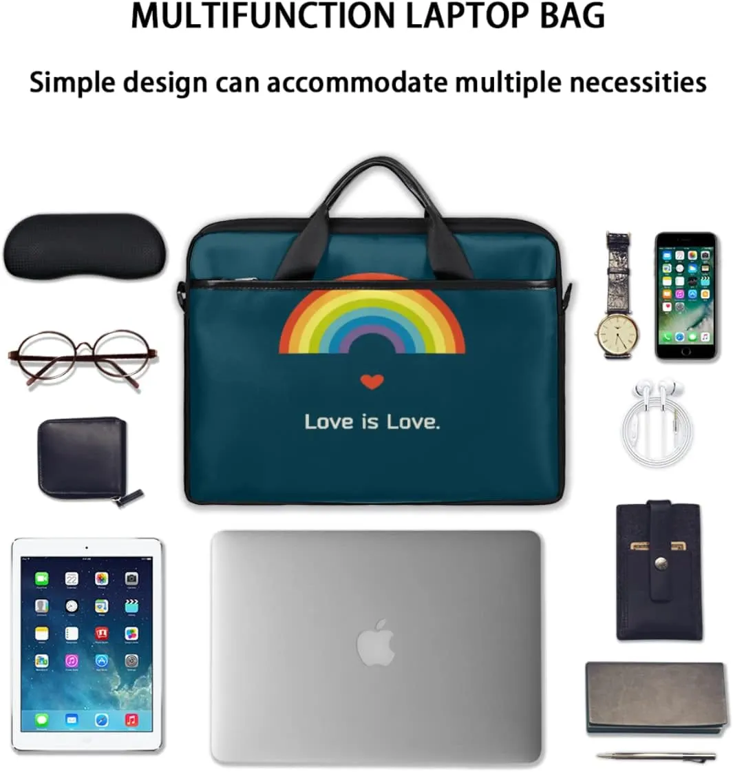 Elegant Swan Water Powder Laptop Shoulder Messenger Bag Waterproof Laptop Briefcase with Handle and Padded Strap Case Sleeve