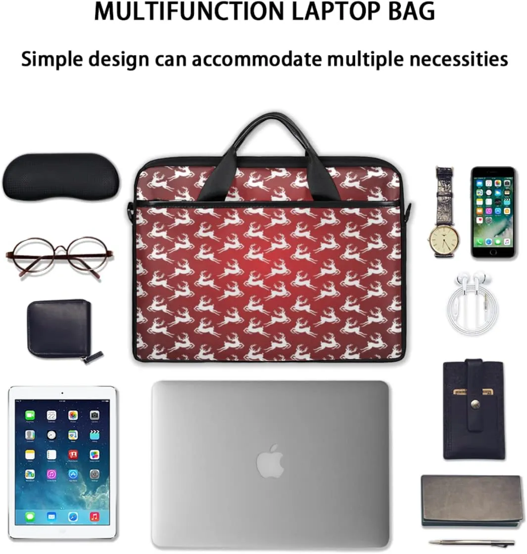 Elegant Swan Water Powder Laptop Shoulder Messenger Bag Waterproof Laptop Briefcase with Handle and Padded Strap Case Sleeve