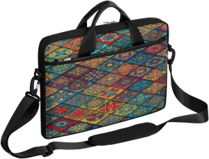 Elegant Swan Water Powder Laptop Shoulder Messenger Bag Waterproof Laptop Briefcase with Handle and Padded Strap Case Sleeve