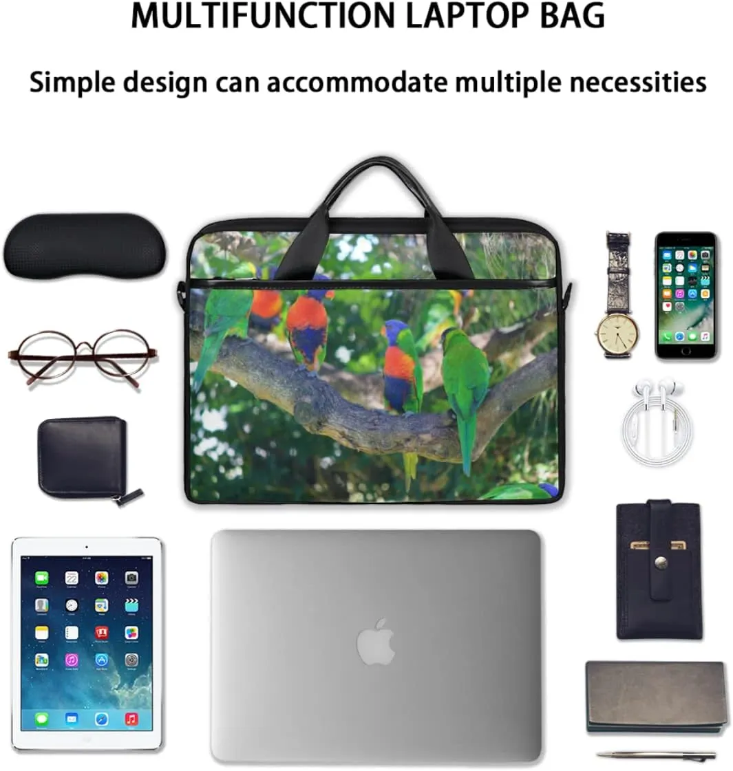 Elegant Swan Water Powder Laptop Shoulder Messenger Bag Waterproof Laptop Briefcase with Handle and Padded Strap Case Sleeve