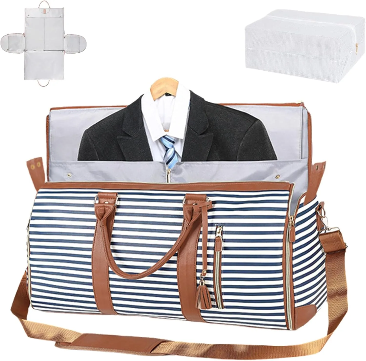 Emmafy Travel Bags for Women,Convertible Garment Duffle Bags for Travel, 2 in 1 Hanging Suitcase Suit Foldable Travel Duffel Bags (F)