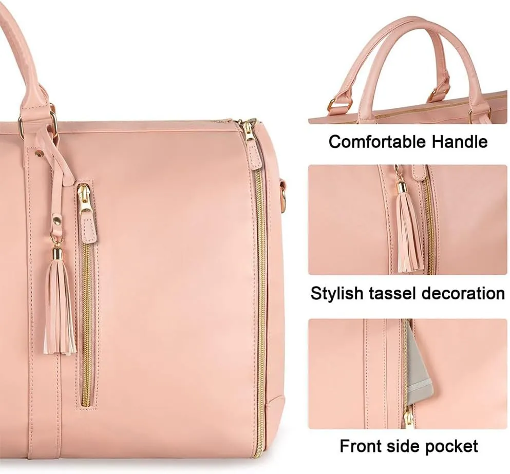 Emmafy Travel Bags for Women,Convertible Garment Duffle Bags for Travel, 2 in 1 Hanging Suitcase Suit Foldable Travel Duffel Bags (F)