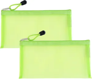 Erioctry 2PCS Mesh Mesh Makeup Bags with Zipper Portable Reusable Cosmetic Bag Multipurpose Nylon Zip Pouch Case Storage Pockets for Travel Office Daily Accessories