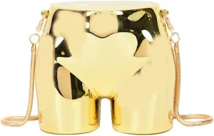 Evening Handbag for Women Novelty Hip Shaped Clutch Acrylic Bridal Wedding Purse Shoulder Crossbody Detachable Chain Elegant