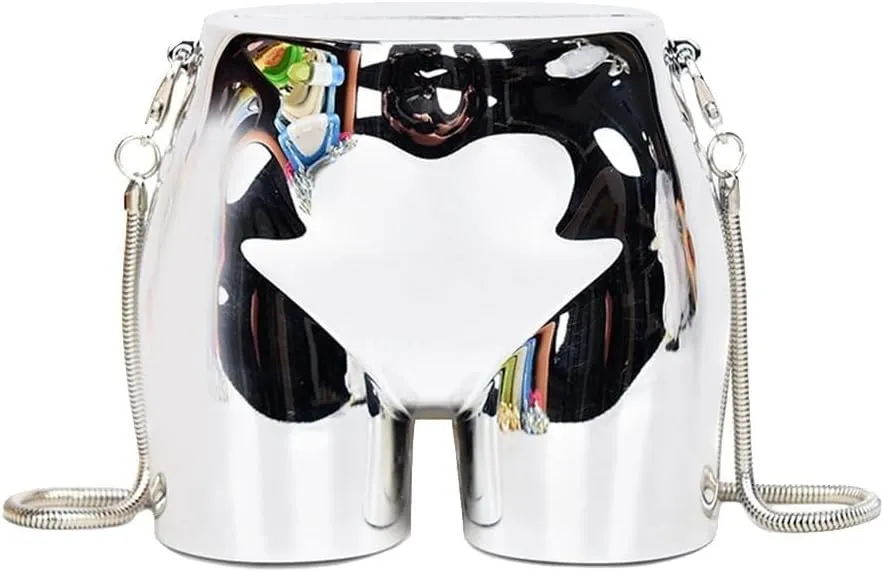 Evening Handbag for Women Novelty Hip Shaped Clutch Acrylic Bridal Wedding Purse Shoulder Crossbody Detachable Chain Elegant