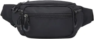 Fanny Pack Adult Waist Bag Multifunctional Chest Bag Ladies Sports Bags Men Running Bags Portable Wallet (Black)