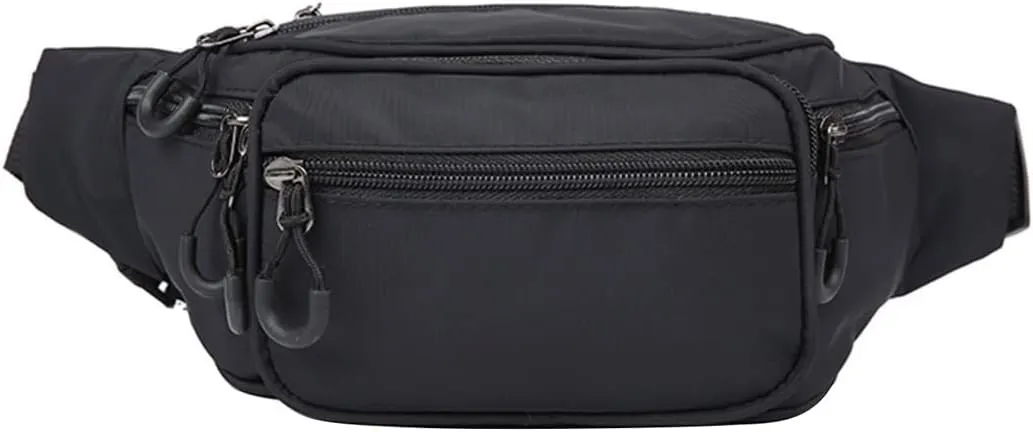 Fanny Pack Adult Waist Bag Multifunctional Chest Bag Ladies Sports Bags Men Running Bags Portable Wallet (Black)