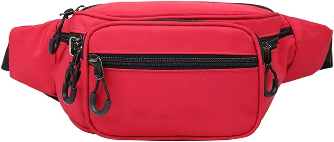 Fanny Pack Adult Waist Bag Multifunctional Chest Bag Ladies Sports Bags Men Running Bags Portable Wallet (Red)