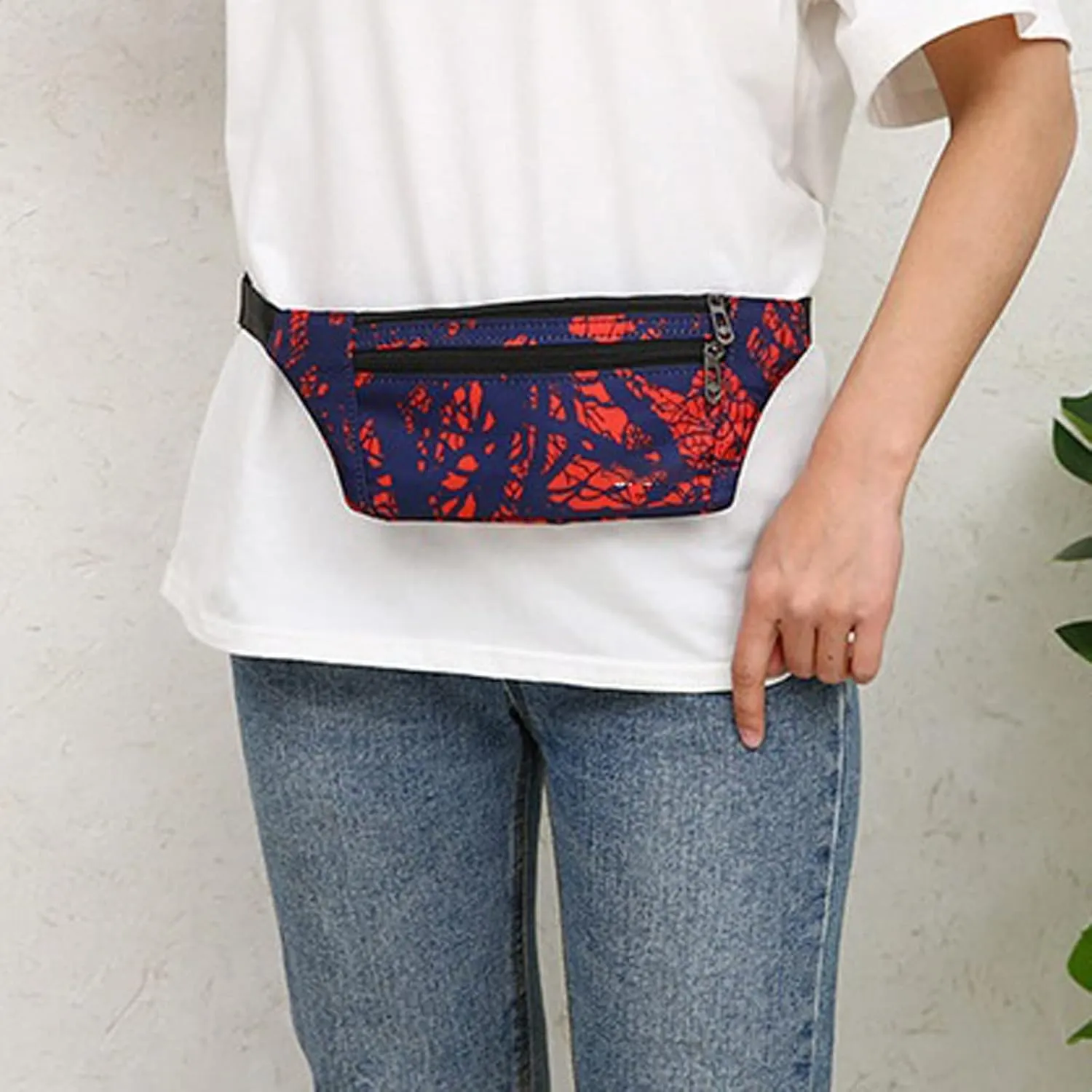 Fanny Pack Summer Men's Waist Bag Waterproof Nylon Leisure Bag Three-Layer Multifunctional Men's Waist Bags Sports Phone Bags (Black)