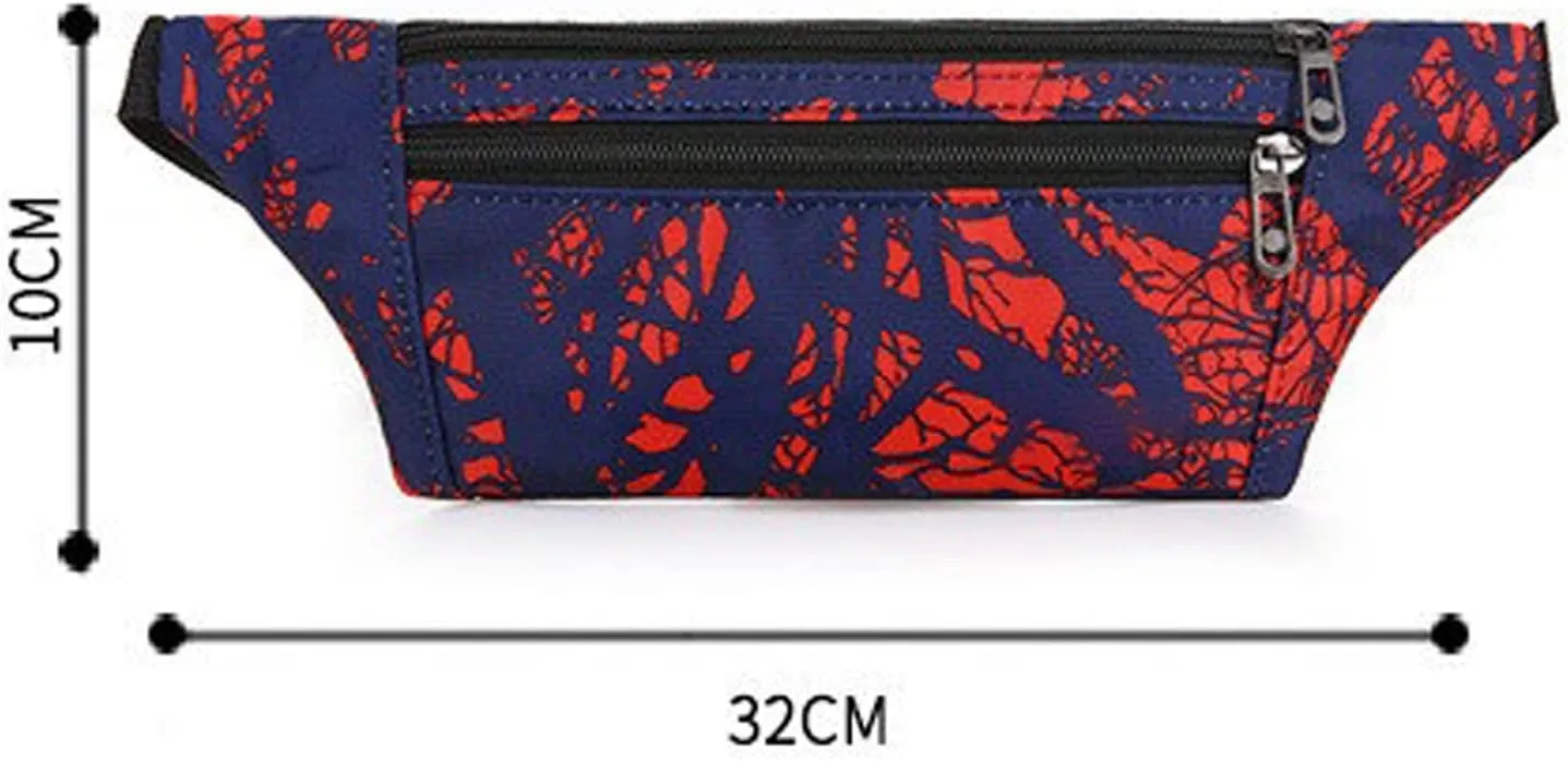 Fanny Pack Summer Men's Waist Bag Waterproof Nylon Leisure Bag Three-Layer Multifunctional Men's Waist Bags Sports Phone Bags (Black)