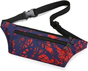 Fanny Pack Summer Men's Waist Bag Waterproof Nylon Leisure Bag Three-Layer Multifunctional Men's Waist Bags Sports Phone Bags (Red)