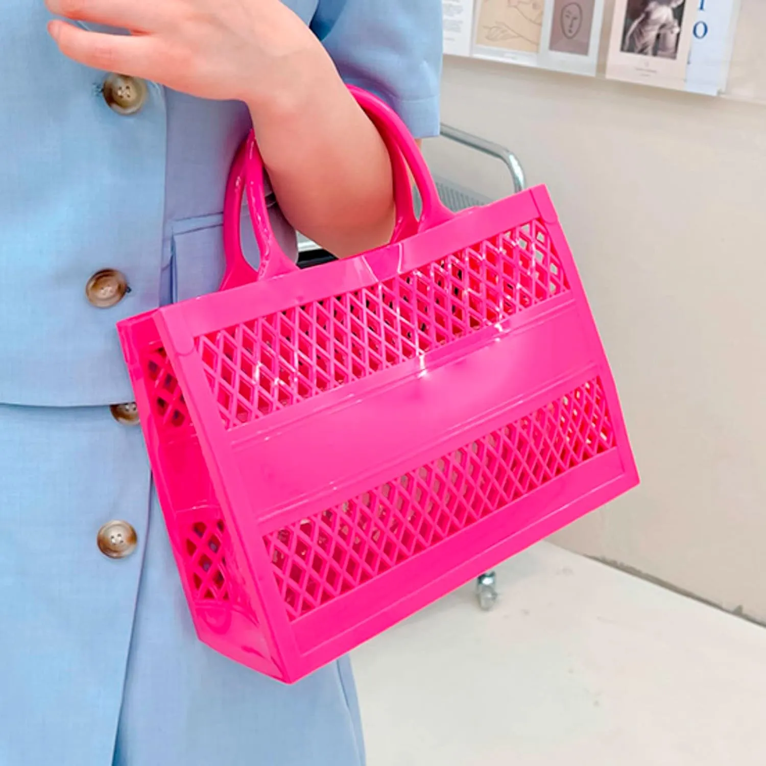 Fashion Big Capacity PVC Shopping Tote Bag Rubber Silicone Beach Bag Clutch Nails Coffin Shape Bags
