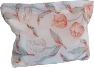 Floral Cosmetic Bags Makeup Bags for Women, Large Makeup Pouch for Girls, Soft Aesthetic Travel Makeup Organizer Bag (B), AHS0125-C