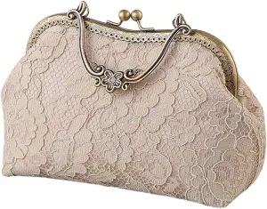 Floral Embroidery Vintage Dinner Handbag Elegant Evening Bag for Wedding Party Banquet and Formal Events