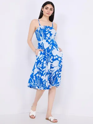 Floral Print Spaghetti Strap Midi Dress