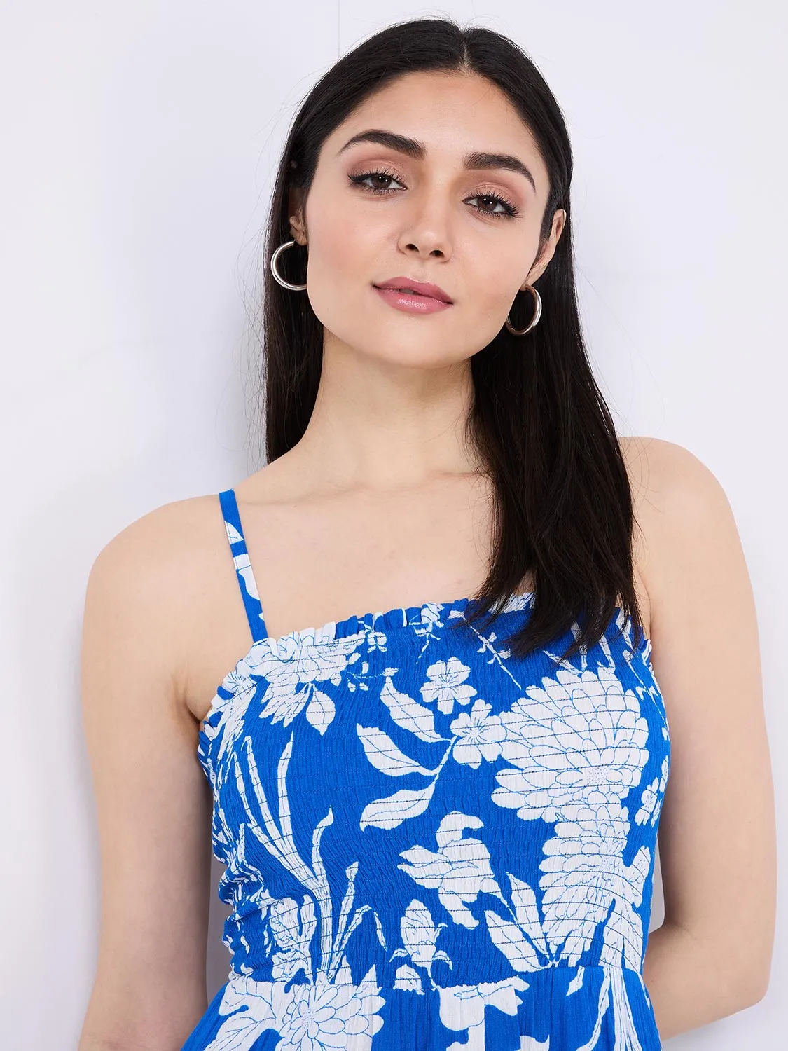 Floral Print Spaghetti Strap Midi Dress