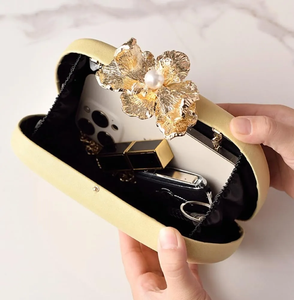 Flower Evening Clutch for Women Shiny Evening Bag Purses Gorgeous Handbags for Feast Party Wedding 2025