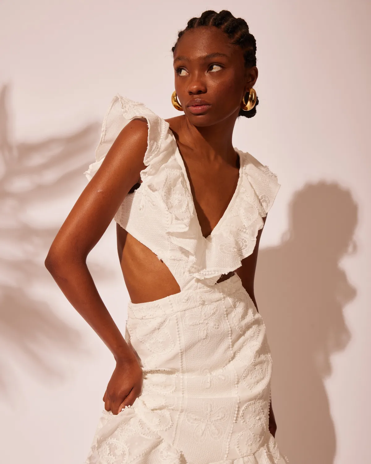 Flutter Cut Out Long Dress