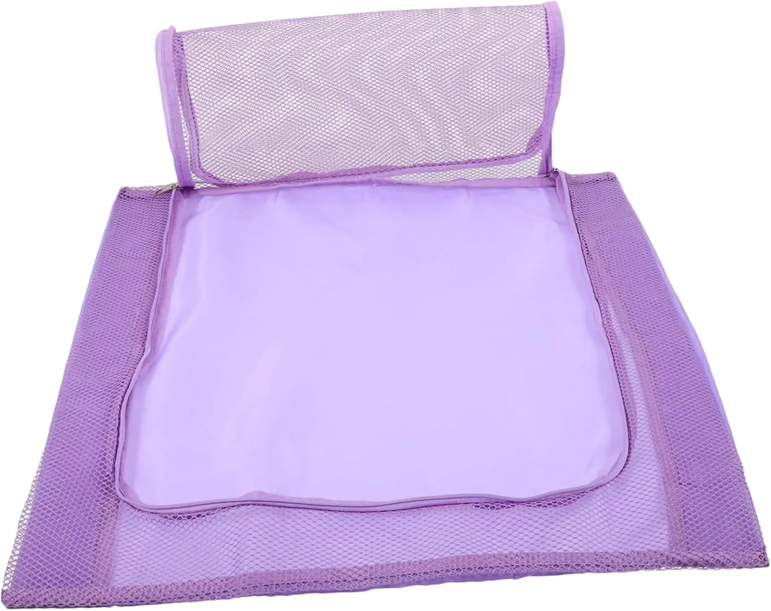 Foldable Mesh Laundry Bags for Travel Clothes Organizers and Storage Bin for Closet Airplane Cleaning Bag Breathable Net Fabric Purple Large