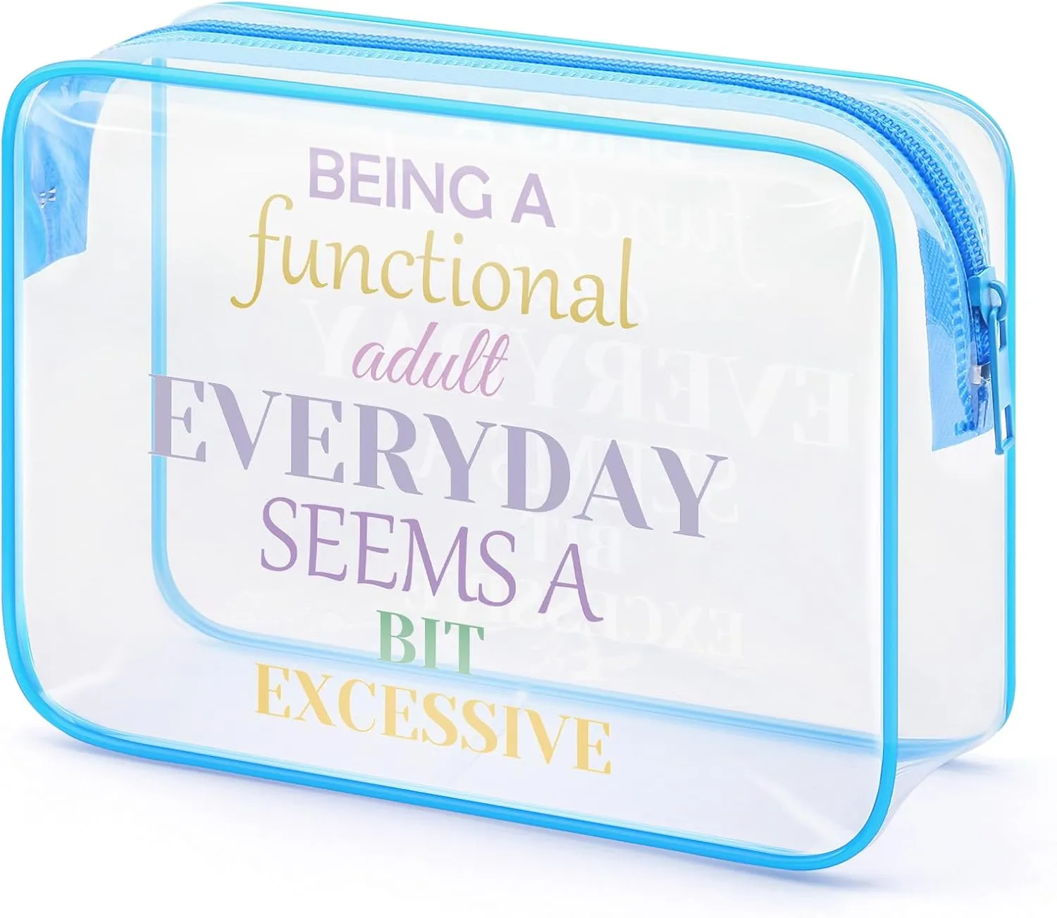 Funny Gifts for Friends Clear Makeup Bag Sarcastic Gifts for Coworkers Adult Funny Sayings Present Cosmetic Bag with Zipper Christmas Birthday Present for Her Sister Aunt Travel Toiletry Pouch
