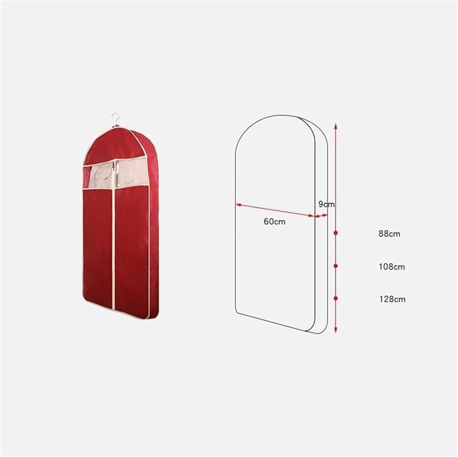 Garment Bags Breathable Coat Fur Dust Cover, Three-dimensional Clothing Dust Cover Hanging Bag, Clothing Dust Bag Coat Cover Clothing dust Cover (Color : B, Size : M)