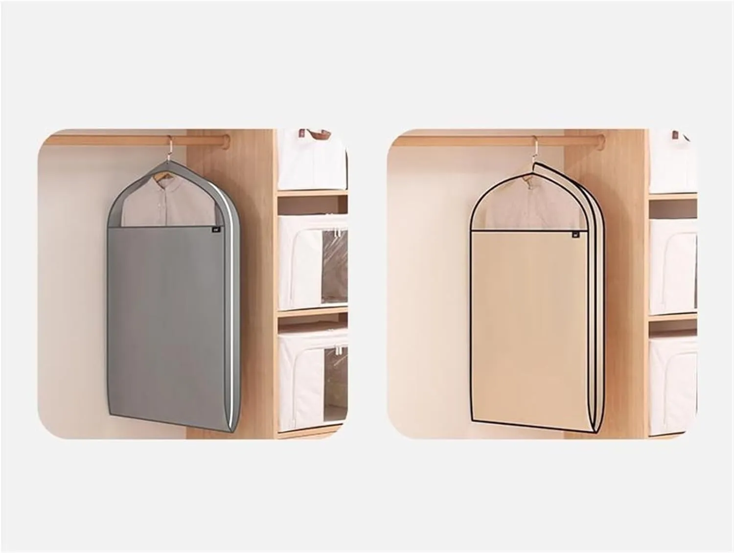 Garment Bags Three-dimensional Clothing Dust Cover, Breathable Clothing Storage Suit, Cloth Coat Cover Down Jacket Hanging Bag Clothing dust Cover (Color : A, Size : 60 * 90 * 11cm)