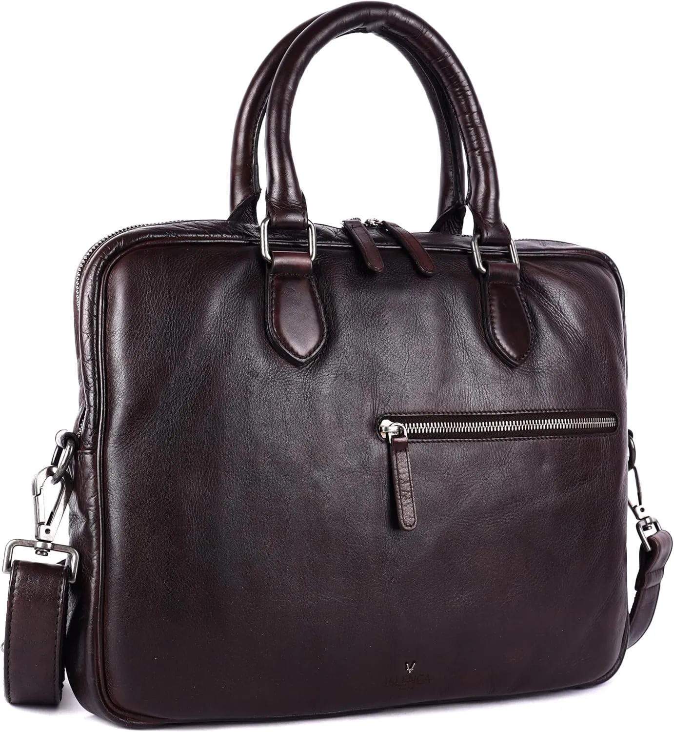 Genuine Italian Leather 14-Inch Laptop Messenger Bag for Men  Multifunctional Satchel Shoulder Bag with Detachable Strap