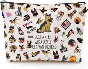German Shepherd Cosmetic Bag, Funny Makeup Bag for Dog Lovers Women Girls, Shepherd Owner Gifts, Birthday Valentine's Day Gift for Women