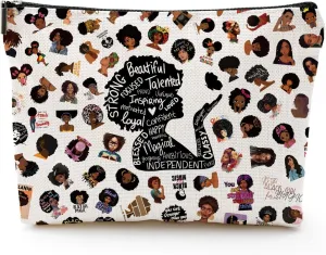 Gifts for Black Women, Black Women Girls Gifts, Black Women Makeup Bag Cosmetic Bag, Black History Month Pride Inspirational Gifts, Gifts for Friends, Sisters, Birthday Gifts, Christmas Gifts