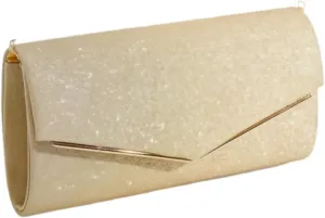 Glitter Clutch Purse with Chain Strap  Elegant Ladies Evening Bag, Small Party Handbag for Formal Events