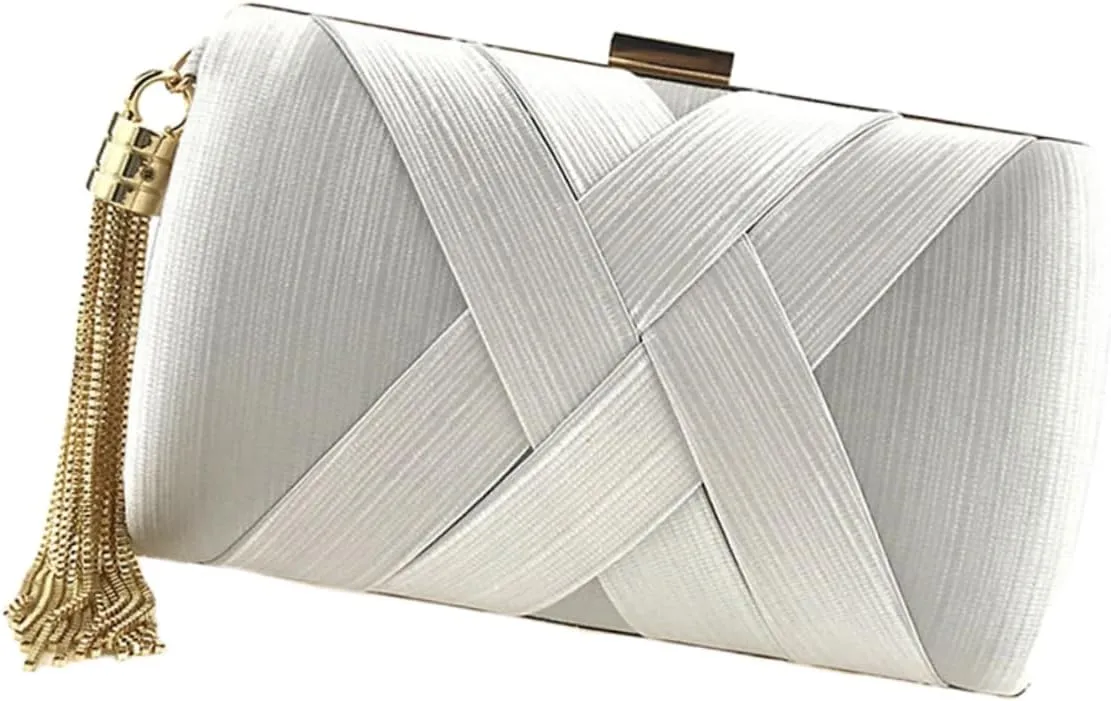 Gorgeous Evening Purse Tassel Handbag for Women Elegant Clutch Bag for Wedding Party Cocktail Ball