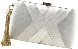 Gorgeous Evening Purse Tassel Handbag for Women Elegant Clutch Bag for Wedding Party Cocktail Ball