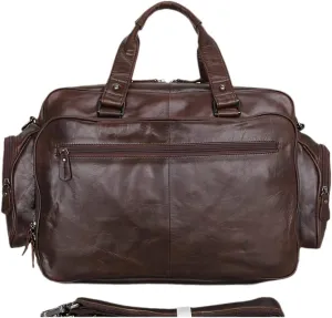 Haitpant Men Business Briefcase Genuine Leather 15" Laptop Handbag Multifunctional Double Layer Messenger Bag
