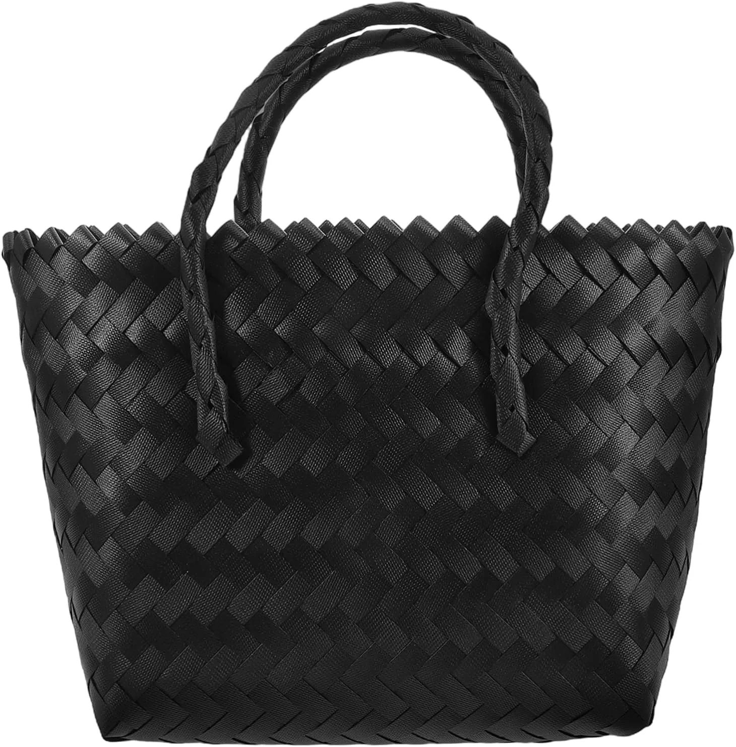 Hand Woven Rattan Tote Bag for Women Stylish Straw Basket for Groceries Fashionable Handheld Storage Organizer Elegant Design for Daily Essentials and Practical Use