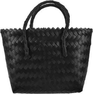 Hand Woven Rattan Tote Bag for Women Stylish Straw Basket for Groceries Fashionable Handheld Storage Organizer Elegant Design for Daily Essentials and Practical Use